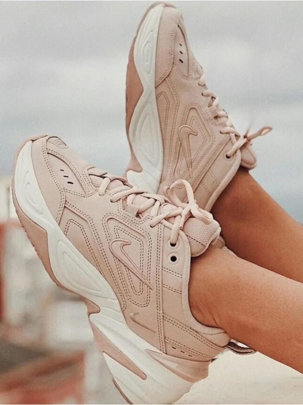Nike M2K Tekno Particle Sneaker Beige Blush Pink Athletic Fashion Shoe Womens 6